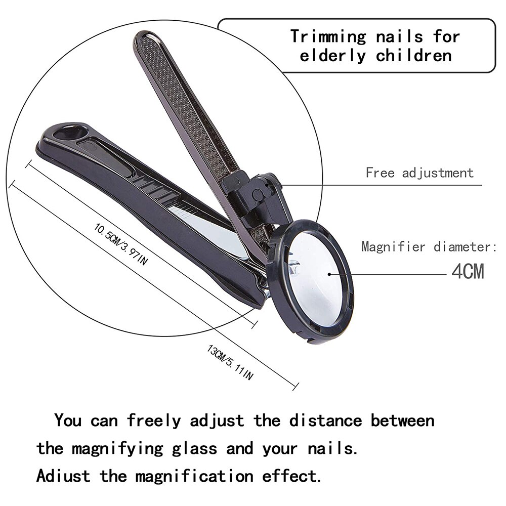 Magnifying-Glass-Nail-Clipper-Elder-People-Baby-Toenails-Finger-Cutter-Manicure-Pedicure-Tools-3 Magnifying Glass Nail Clipper Cutter Manicure Pedicure Tools