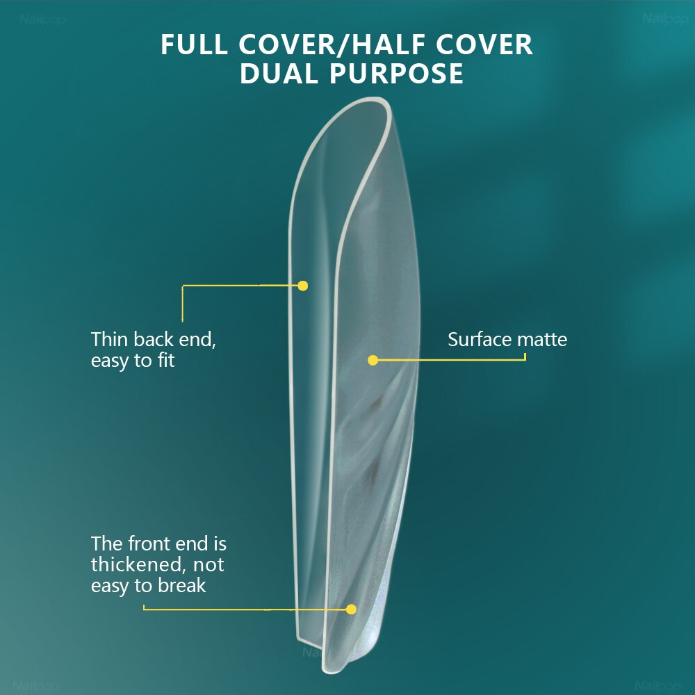 Nailpop-Matching-Nail-Tips-3D-Shell-Shape-Fake-Nails-Suitable-for-Small-Fingernail-Almond-Coffin-Stiletto-1 Nailpop Matching Nail Tips 3D Shell Suitable for Small Fingernail
