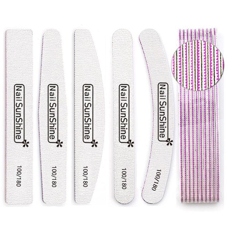 5/10Pcs Nail File Set with 100/180 Sandpaper 5/10Pcs Nail File Set with 100/180 Sandpaper
