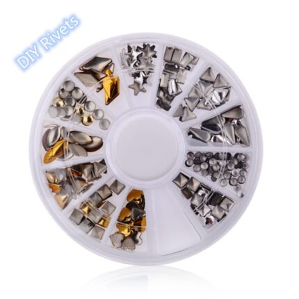 Gold/Silver DIY 3D Metal Studs Stickers - Nail Art Accessories