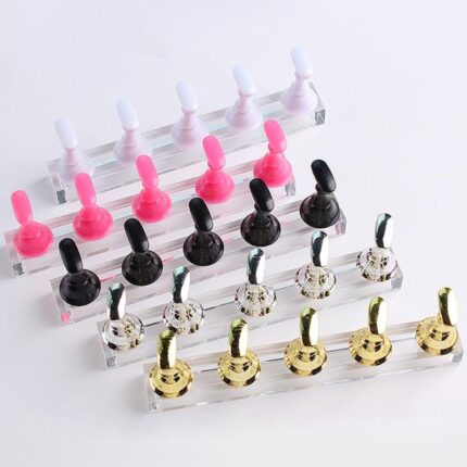 5pcs Magnetic Nail Holder Display Stand