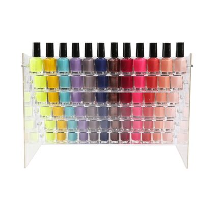 Clear Acrylic Nail Polish Display Organizer with Multiple Layers