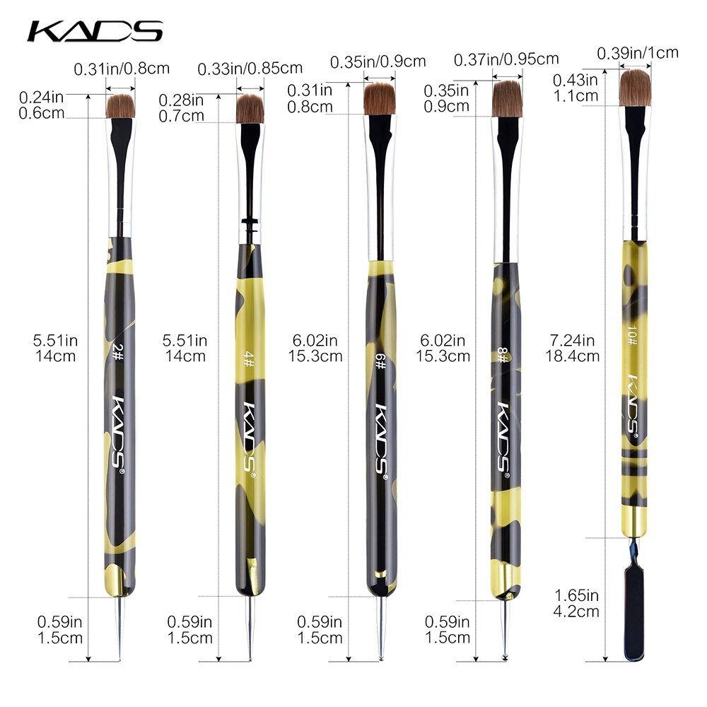 KADS-2-Way-Kolinsky-Brush-Acrylic-Professional-French-Manicure-Brush-Nail-Art-Brush-Nail-Dotting-Pen-2 KADS 2 Way Kolinsky Brush Acrylic Nail Art Set