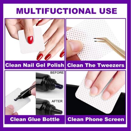 Lint-Free Nail Wipes for Nail Art and Glue Removal