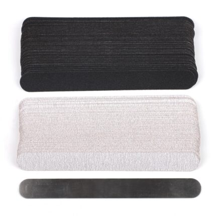 10pcs Straight Replacement Nail File 100/180/240 - Grey/Black Sanding Files