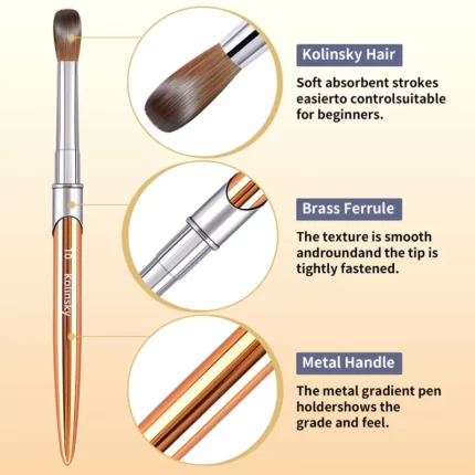 Professional Kolinsky Acrylic Nail Brush - Size 2-18#