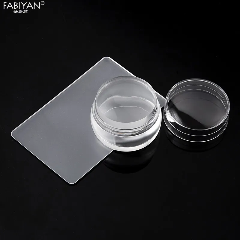Nail-Art-Stamper-Stamping-Scraper-With-Cap-Silicone-Jelly-Clear-Transparent-Template-Tools-Manicure-Set-1 Nail Art Stamper Stamping Scraper Set - Manicure Tools