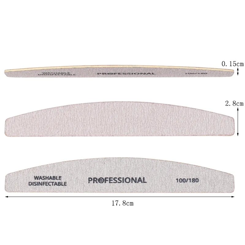 100pcs-Wooden-Sandpaper-Nail-File-100-180-Professional-Manicure-Buffer-Grey-Boat-Pedicure-Double-sided-Wood-5 100pcs Wooden Sandpaper Nail Files 100/180 Grit