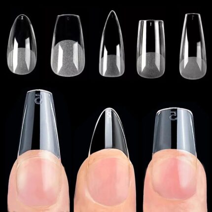 120pcs Short T-shaped Transparent Press-On Nails
