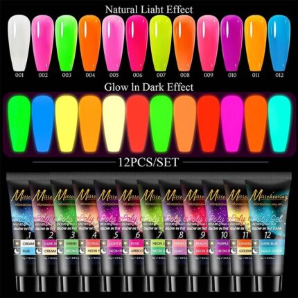 12pcs/set Fast-Building Nail Art Extension Gel
