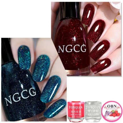 15ML Quick-Dry Waterproof Glitter Blue Nail Polish
