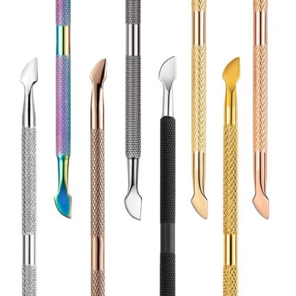 1Pc 2-Ways Stainless Steel Cuticle Pusher - Nail Care Tool
