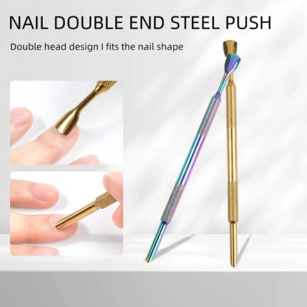 1Pcs Stainless Steel Cuticle Pusher