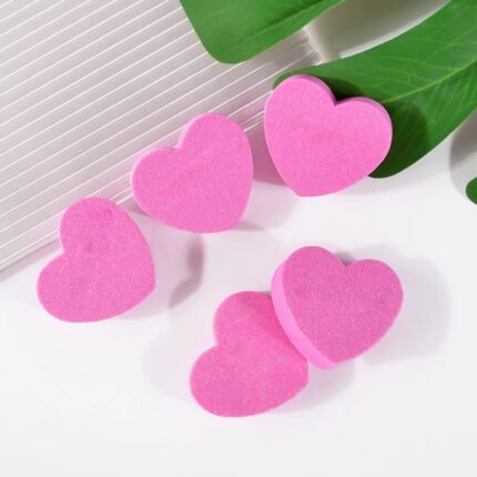 Heart Sponge Nail Files Blocks - 1pc/5pcs/10pcs
