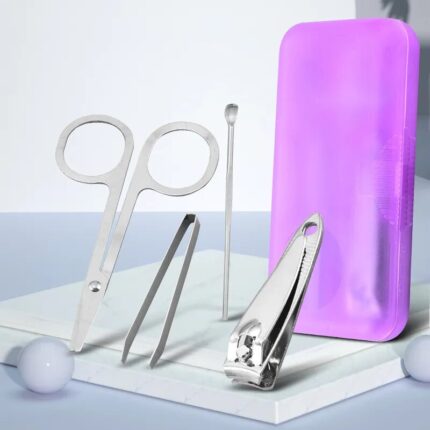 4pcs Mini Candy Colors Nail Clipper Set