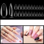 almond-clear-nails