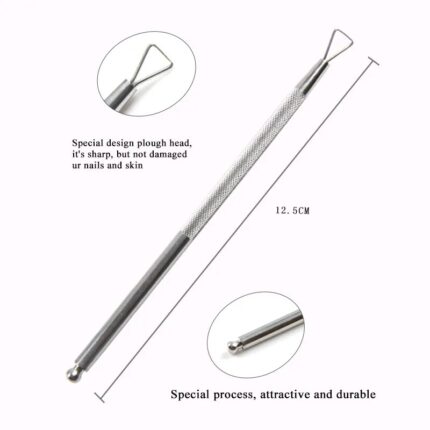 Stainless Steel Cuticle Pusher - Nail Art Tool for Cuticle Removal