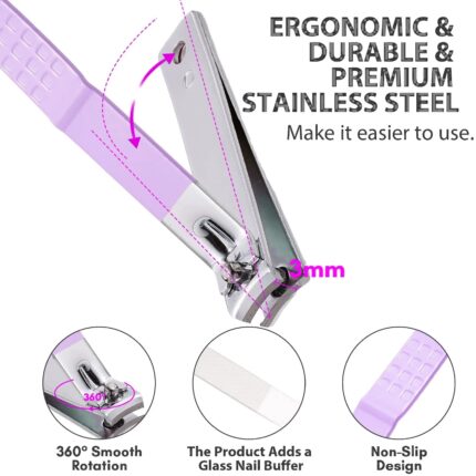 16-Piece Professional Nail Care Set - Color Nail Clipper & Exfoliating Tools