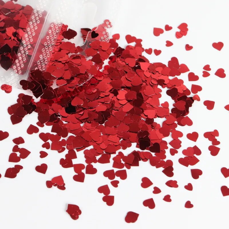Shiny-Red-Black-Nail-Art-Sequins-Love-Heart-Shape-Flake-Slice-Decoration-Accessories-Mixed-Size-Nails-5 Shiny Red Black Love Heart Nail Art Sequins Mixed Size Paillette