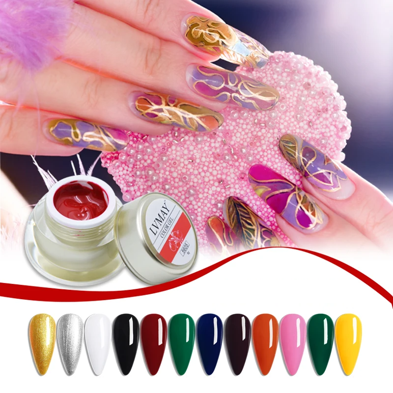 1-pcs-jar-Painting-Gel-Polish-Pure-Color-Soak-Off-UV-LED-Nails-Art-Polish-Decoration 1 pcs Painting Gel Polish Pure Color