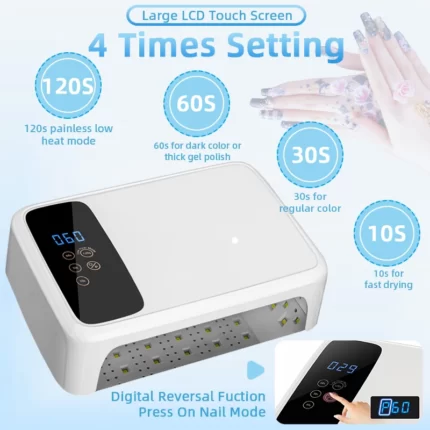 138W Rechargeable Wireless Nail UV Lamp - 69LEDS