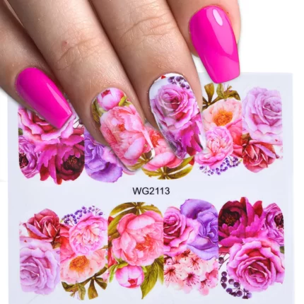 1pcs Stickers For Nails Rose Flowers