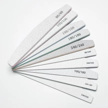 25pcs Half Moon Double-Sided Nail Files