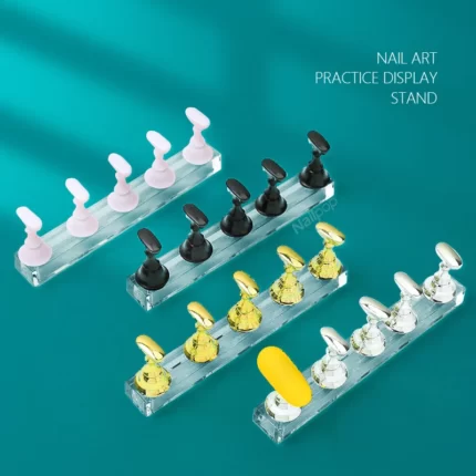 5pcs Magnetic Chess Board Nail Display Stand Set
