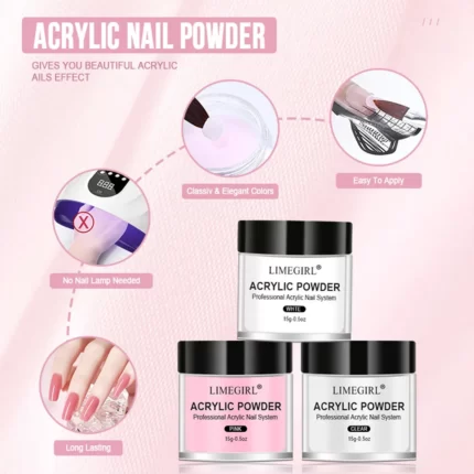 Acrylic Nail Art Kit with Glitter, Tips, and Tools