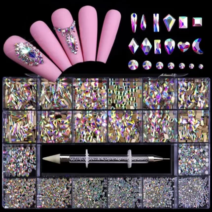 Nail Art Rhinestones and Charms Kit for DIY Manicure