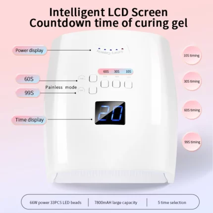 Rechargeable Cordless UV LED Nail Lamp