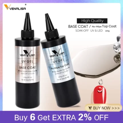 225g Super Quality Gel Nail Art Soak Off Top & Base Coat